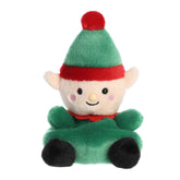Jolly Elf Palm Pal plush, in green suit and festive hat, ready to bring holiday cheer and cuddles.